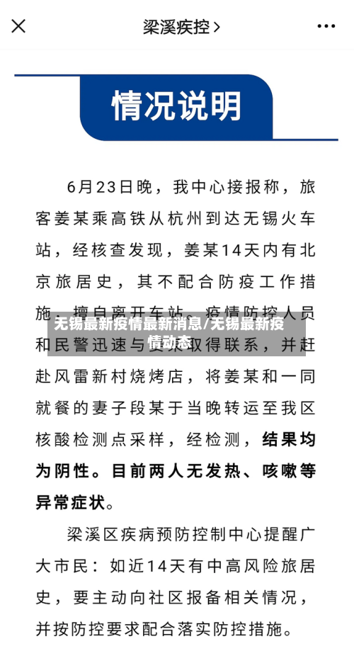 无锡最新疫情最新消息/无锡最新疫情动态-第1张图片