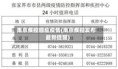 南京疾控回应疫情(南京疾控发布最新提醒)-第1张图片