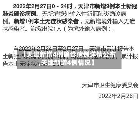 【天津新增4例确诊病例详情公布,天津新增4例情况】-第1张图片